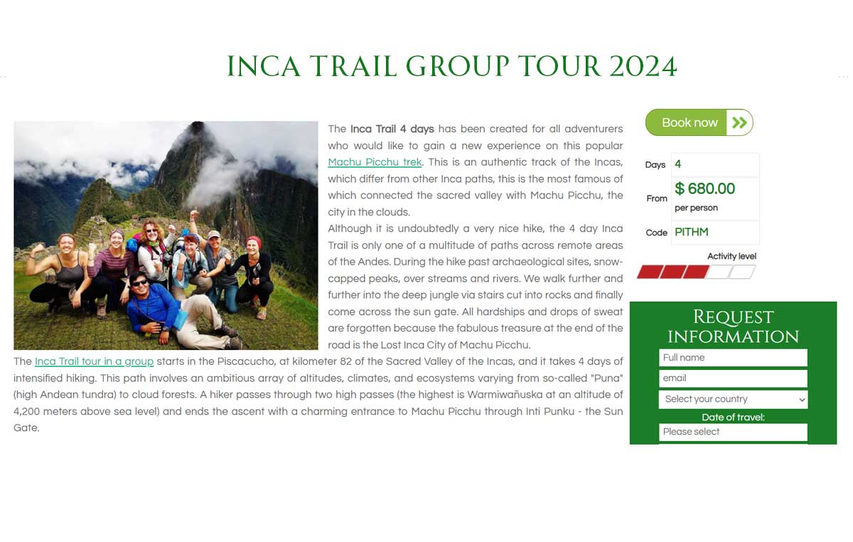 Book the Inca Trail