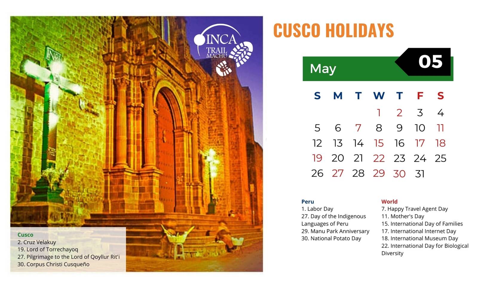 Cusco Holidays May 2025