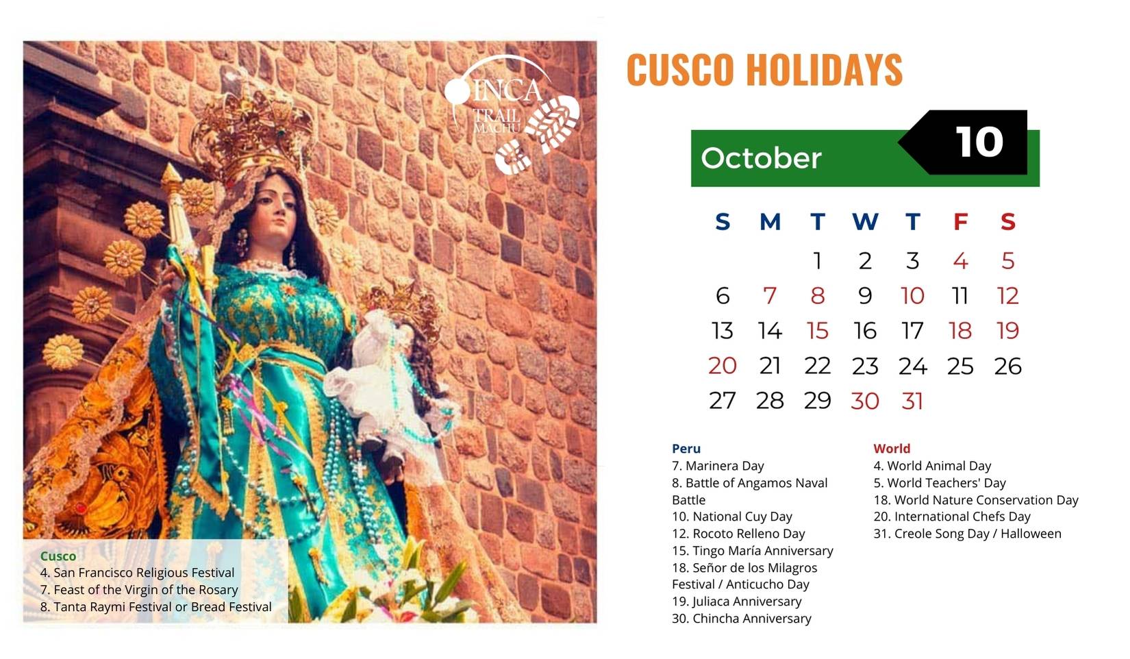 Cusco Holidays October 2025